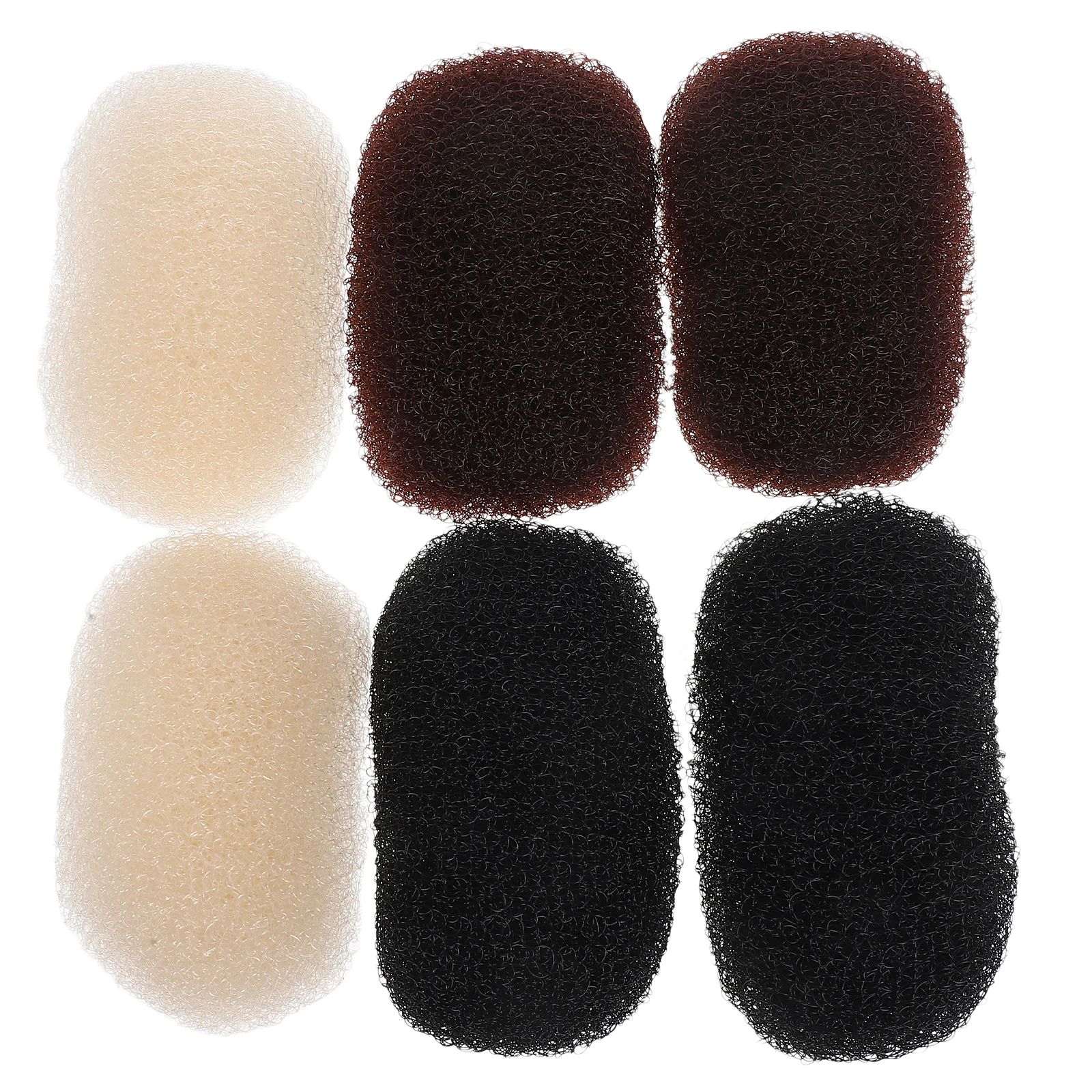 

6pcs Heightening Hairpin Clips Bump Accessories Volume Padding Girls Tool Base Inserts Black Brown Beige Each 2 Hair Styling