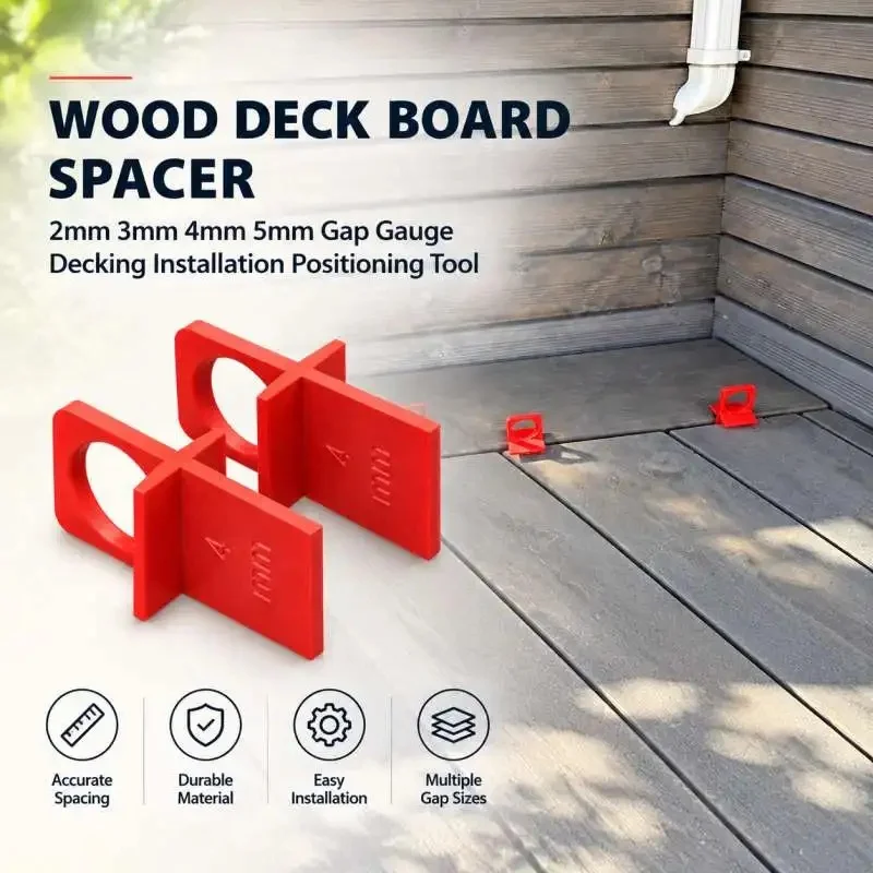 Wood Deck Board Spacer 2mm 3mm 4mm 5mm Gap Gauge Decking Installation Positioning Tool
