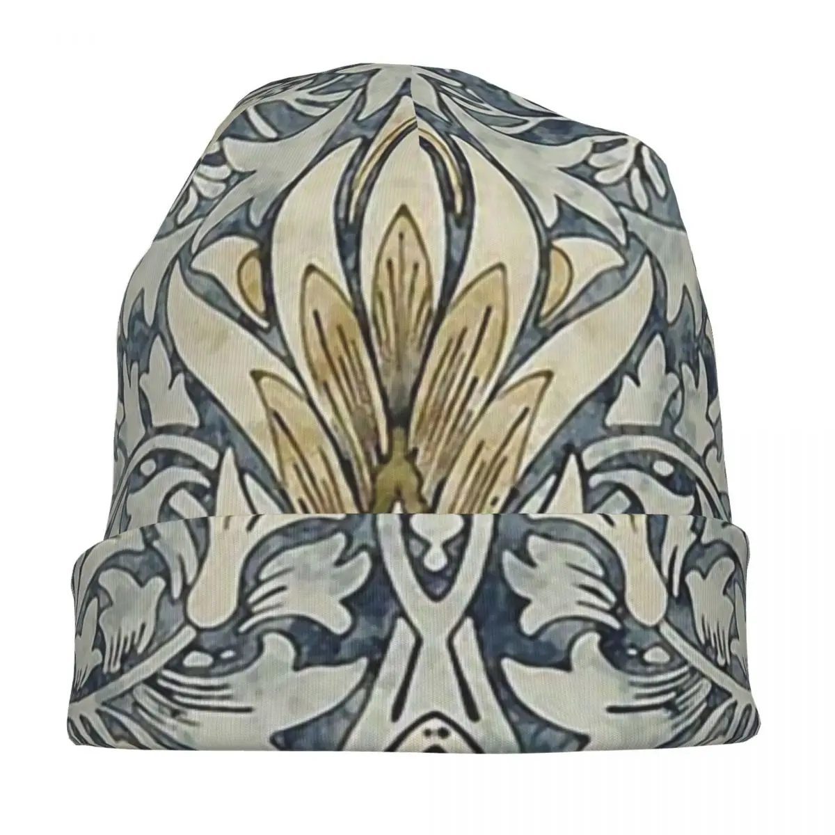 ويليام موريس Snakeshead نمط دافئ محبوك قبعة الأزياء بونيه قبعة الخريف الشتاء في الهواء الطلق بيني القبعات للرجال النساء الكبار