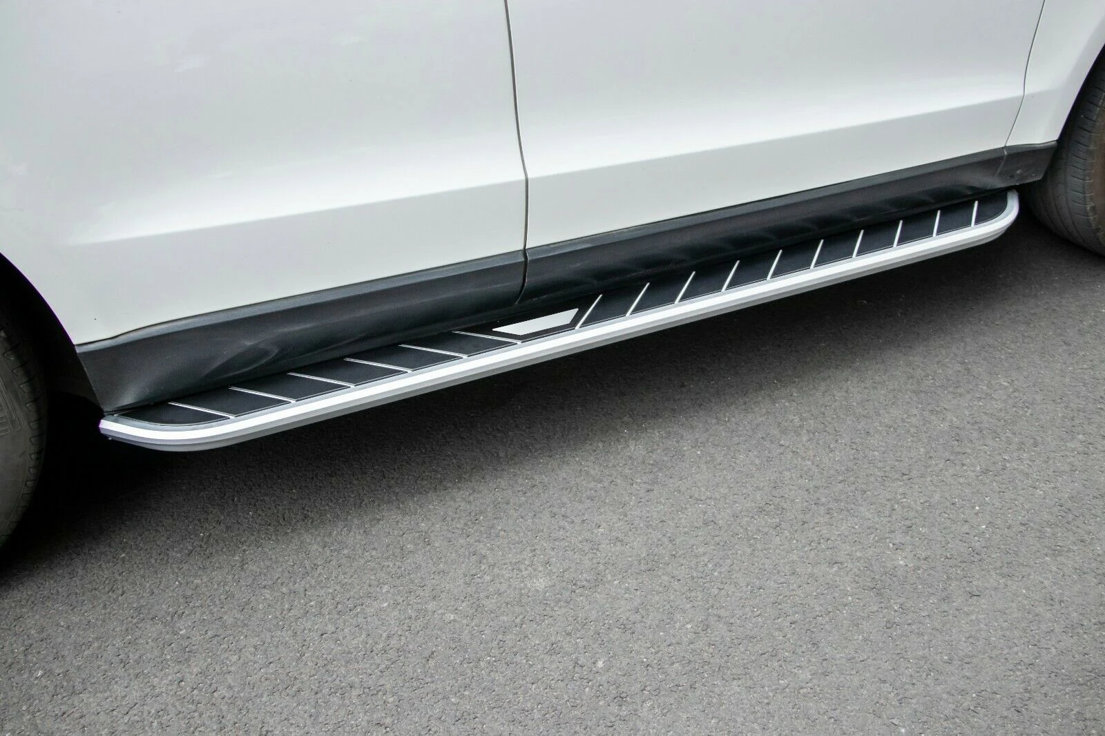 2 قطعة ملحقات الخطوة الجانبية مناسبة ل Volkswagen VW ID.4 2020-2025 لوحة الجري Padel Step Bar الألومنيوم جميع الأسود (مع قوس) #5