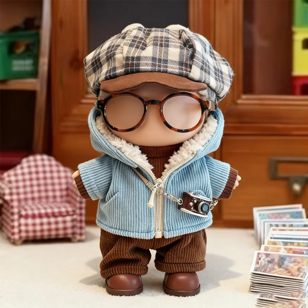 

Mini Doll'S Clothes For Labubu v1v2v3 Clothing Outfit Accessories Winter Jacket Hat 15-17cm Cool Handsome Clothing Gift