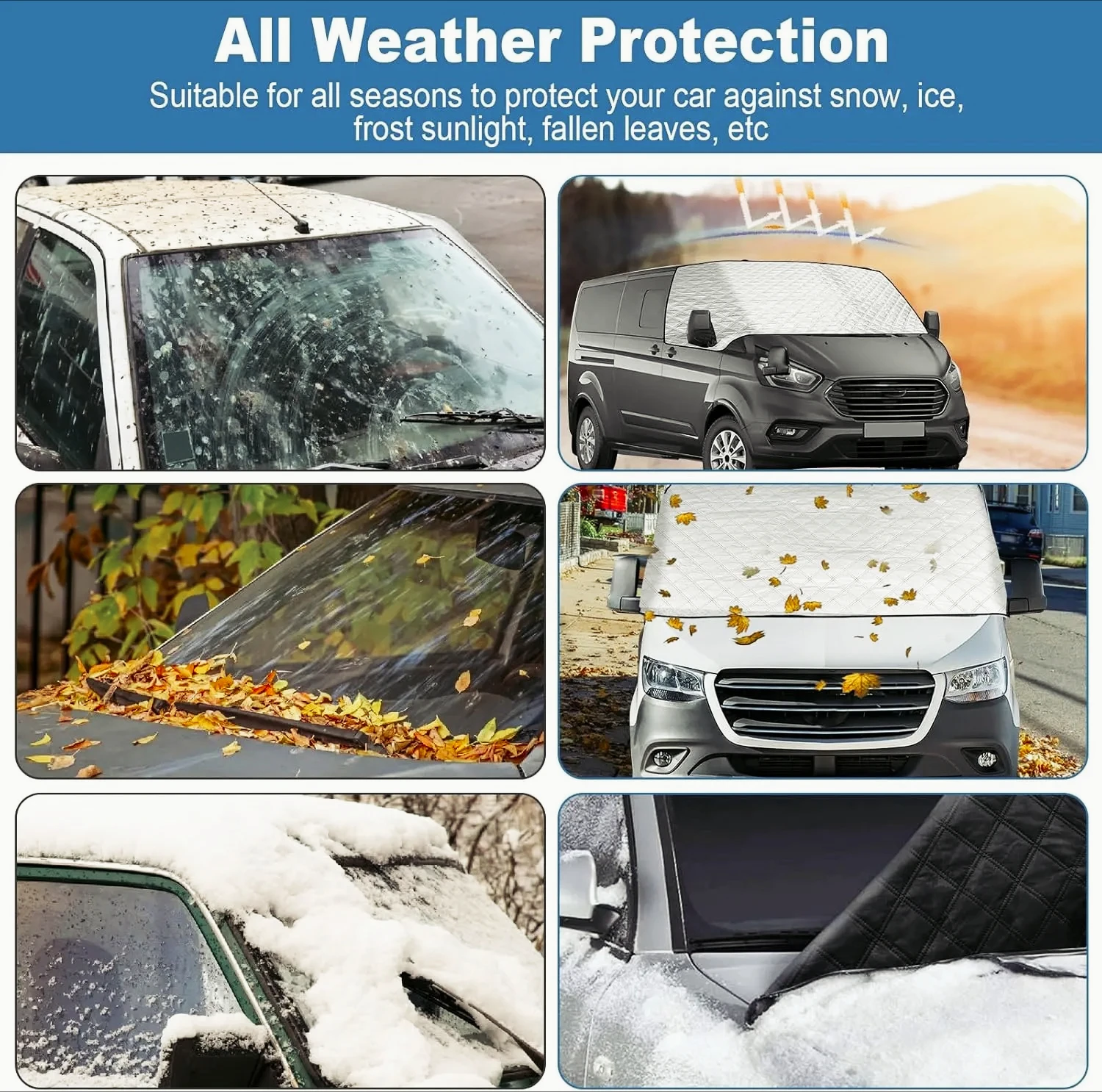 Windscreen Cover For VW T6 Transporter Windscreen Cover Anti Frost Ice Dust Window Cover For VW T6 2016-2022 Motorhome Vans