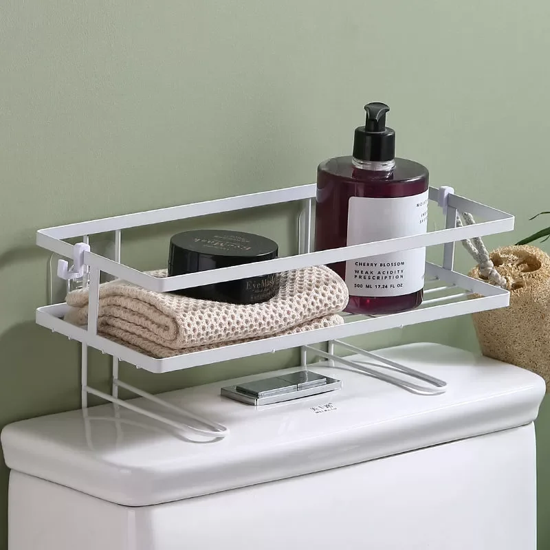 Bathroom Multifunctional Toilet Storage Rack - Non-Punching Toilet Water Tank Organizer For Supplies Bathroom Storage Rack