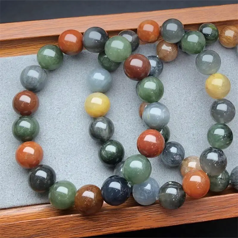 

10MM Natural Morandi Rabbit Hair Quartz Bracelet Crystal Reiki Healing Stone Fashion Jewelry Gifting Gift For Women 1pcs