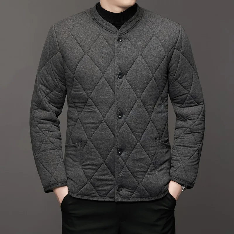 

Мужская хлопковая куртка на подкладке Thiened Fce, повседневная домашняя одежда, удобное теплое пальто из верблюжьей шерсти, длинное украшение на пуговицах