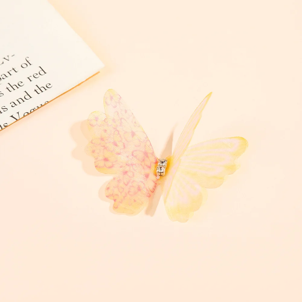 

50 шт., тюлевые аппликации с имитацией бабочки со стразами и бабочкой для DIY, вечерние Декор, украшение для волос ручной работы