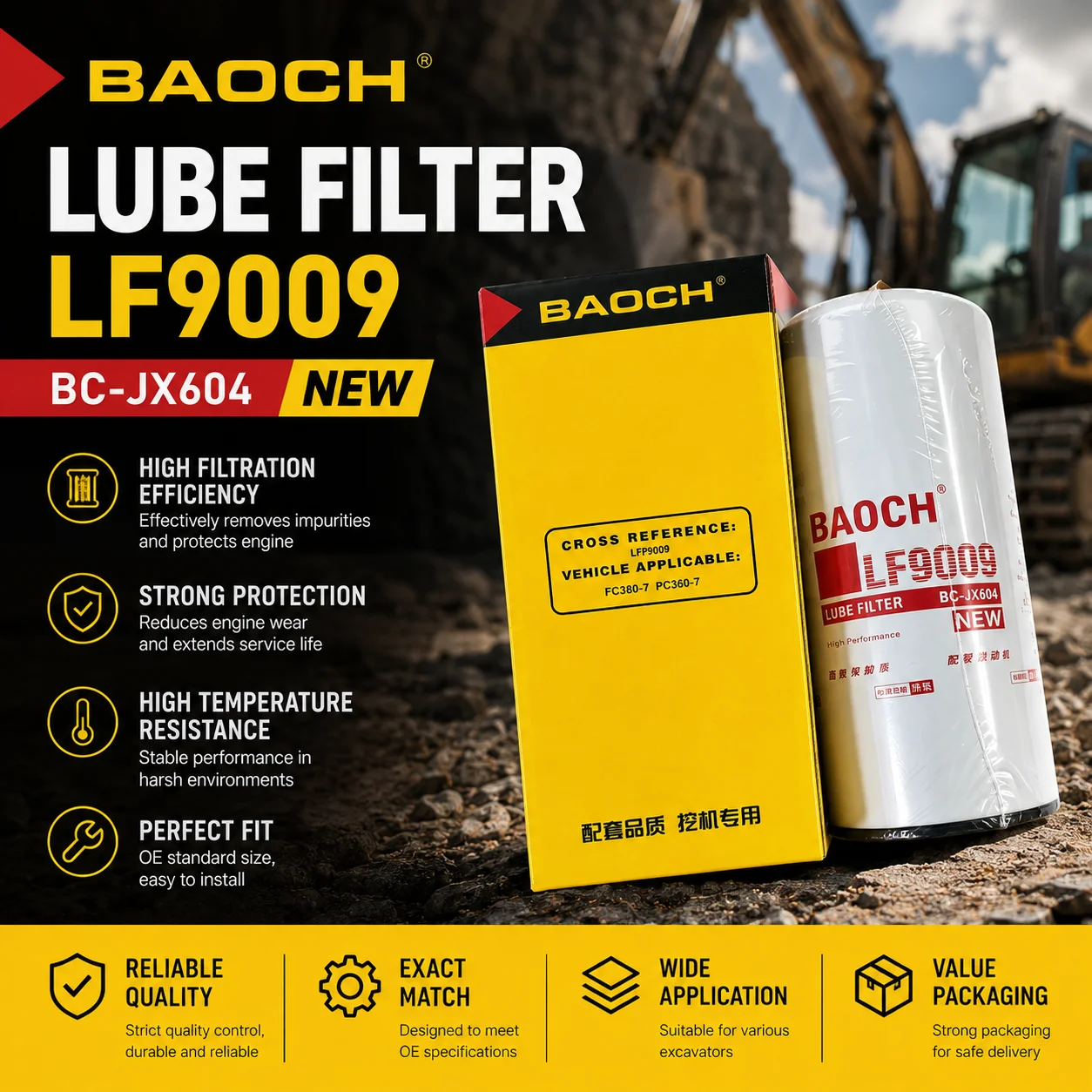 

Oil Filter LF9009 3401544 91PY162 For Cummins 6CT Mechanical Loader