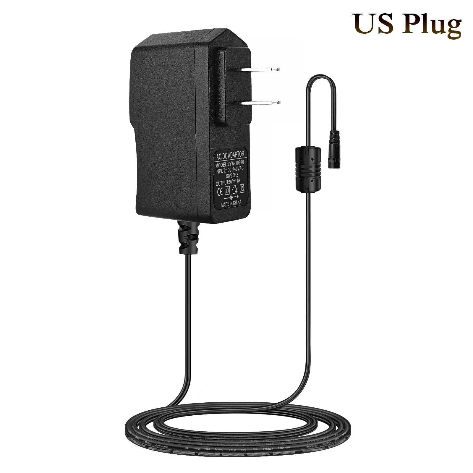 Guitar Effect Pedal Power Supply Adapter 9V DC 850MA Tip Negative 850mA Effect Pedal Power Supply for Guitar Effects Pedals