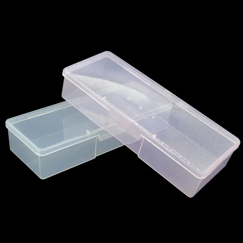 1/4/6/12Pcs Plastic Nail Art Storage Boxes Transparent Pink Rectangle Organizer Containers Case Nail Accessories Display Boxes