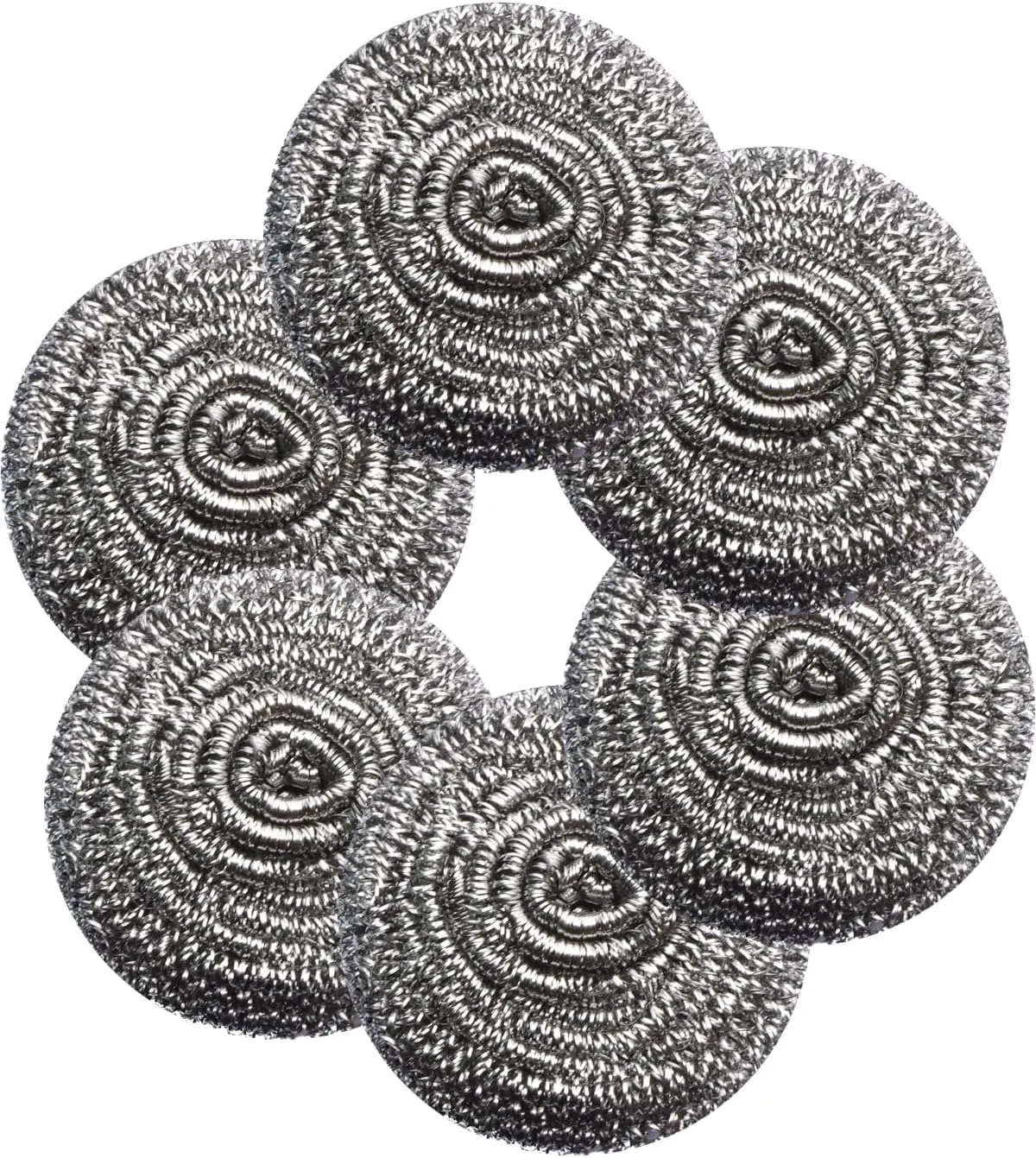 

6Pcs Steel Wool Scrubbers - Flexible Scrubber Pads for Cleaning Dishes Pots, Pans Grills and Sinks dish brush cleaning brush