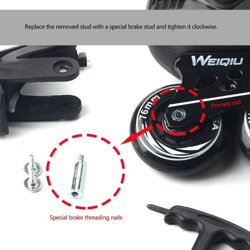 

A0KA 1PC встроенные скейт -тормоза Блок стопперзапельты универсальные роликовые коньки тормоза