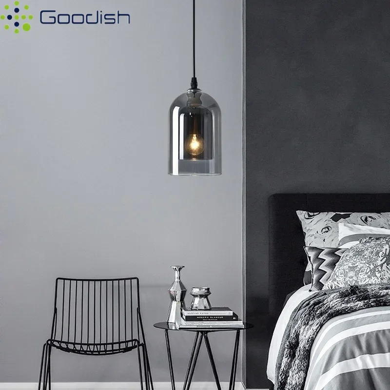 Modern Crystal Coal Oil Glass Stone Bottle LED Pendant Lights Art Creative Indoor Lamps for Bedroom Home Decoration Chandeliers