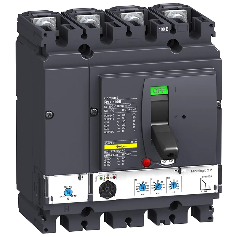 

LV429787 MCCB NSX100B Micrologic 2,2 40A 4p4d 25kA, автоматический выключатель