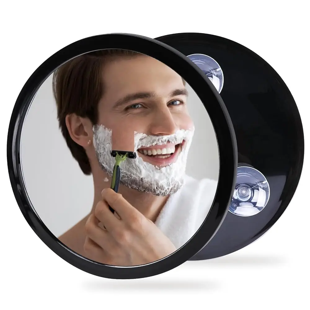 

Fogless Shower Mirror for Shaving and Makeup with 3 Removable Powerful Suction Cups, Shatterproof Anti Fog Mirror for Shower