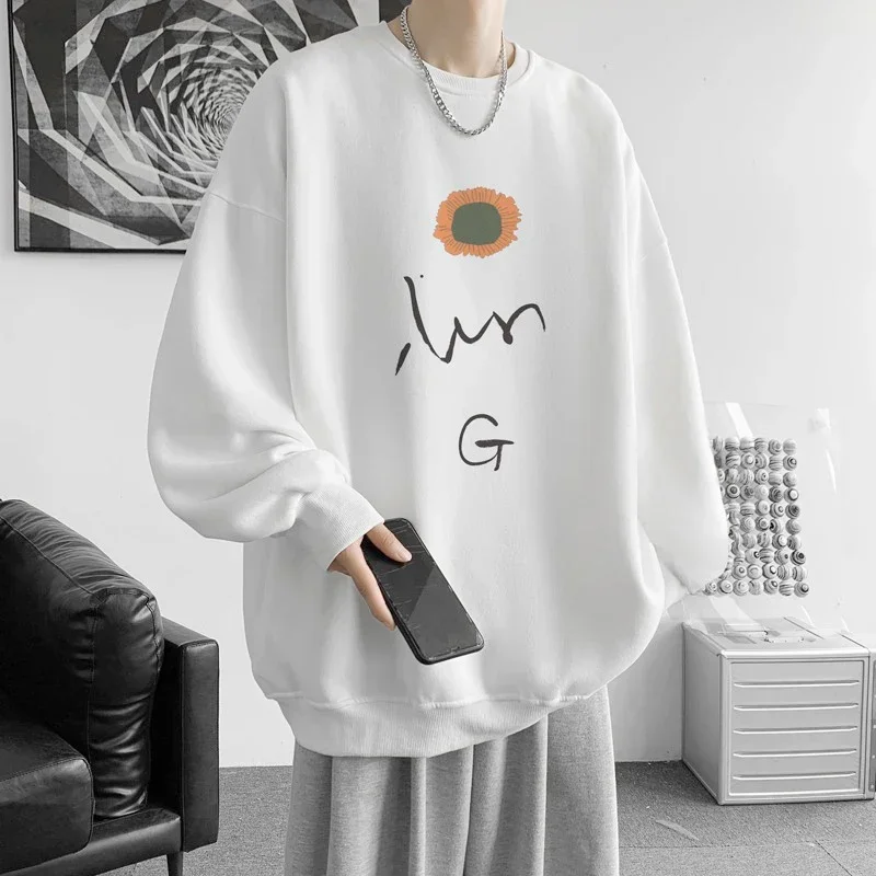 

Men's Oversized Hoodie White Hoodies Autumn Oversize for Men Floral Print 5XL Man Casual Wear Hoody Male Sweatshirt Unisex