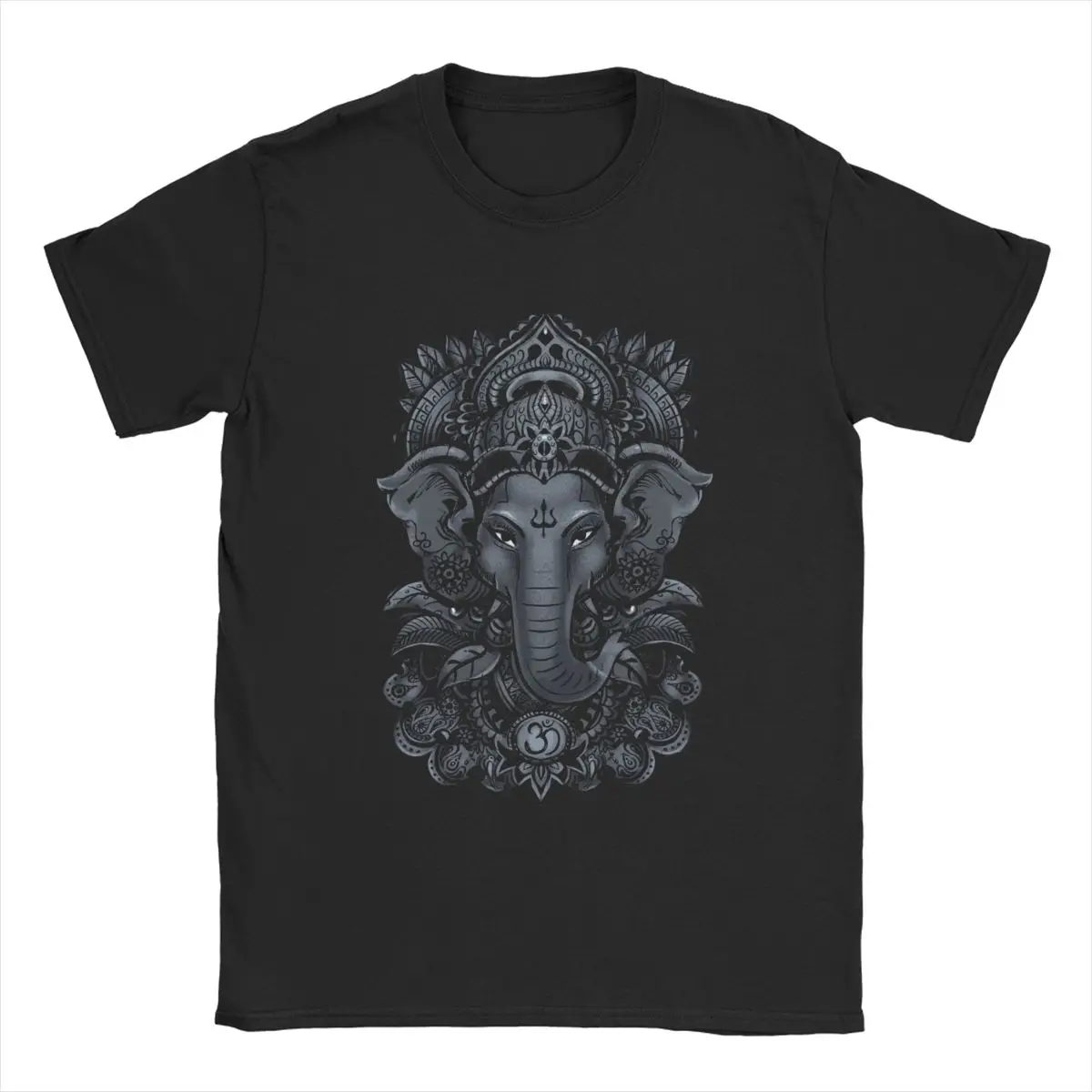 Ganesha Stone ganesh ganesha lord hinduism hindu god india Cotton Clothes Novelty Short Sleeve elephant god Printed T-Shirt