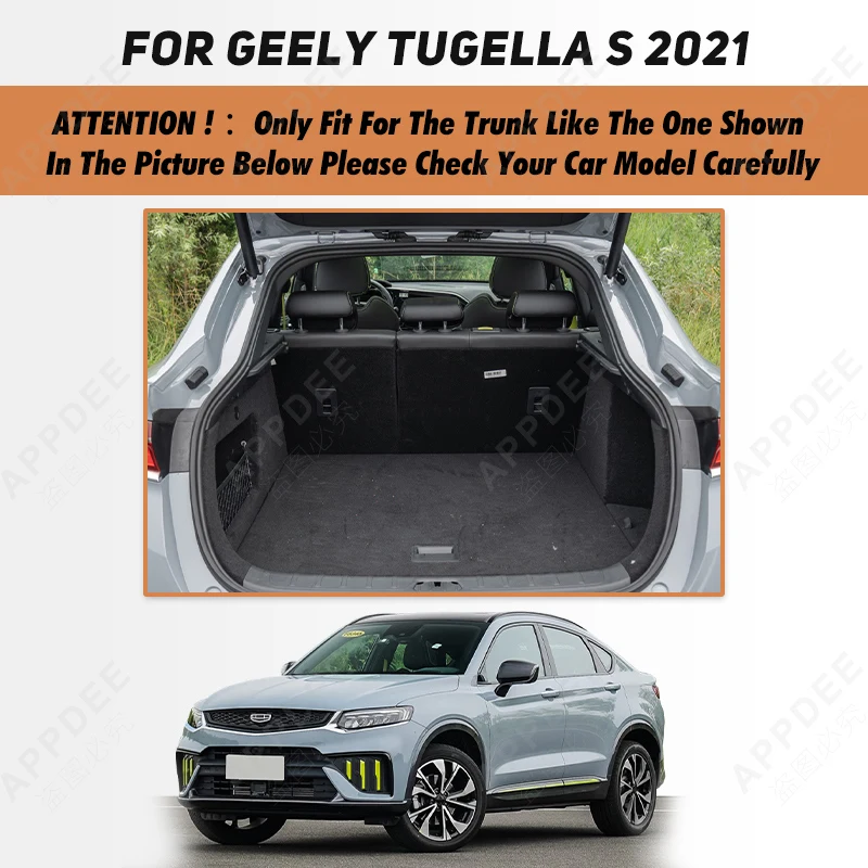 Auto Full Coverage Trunk Mat For GEELY Tugella S 2021 Car Boot Cover Pad Cargo Liner Interior Protector Accessories