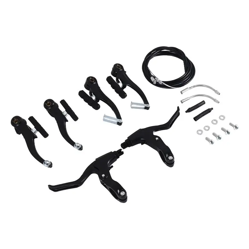 NEW HOT In Stock-Complete Mtb Bicycle Mountain Bike Set,V Brake + Outer Cables + Lever + Front&Rear Brake Cable Bike Brake Acces