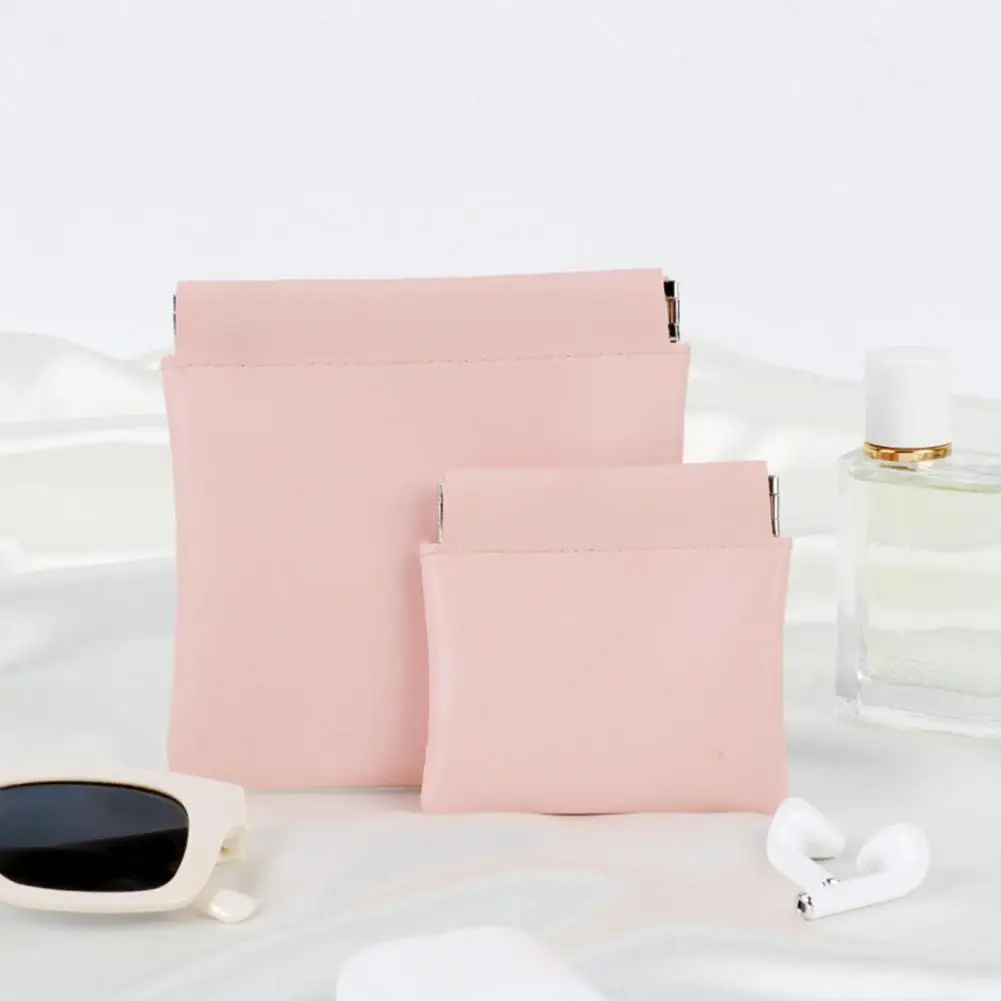 Portable Faux Leather Bag 4pcs Waterproof Faux Leather Travel Organizer Pouch Set Closure Makeup Bag for Jewelry Cables Storage