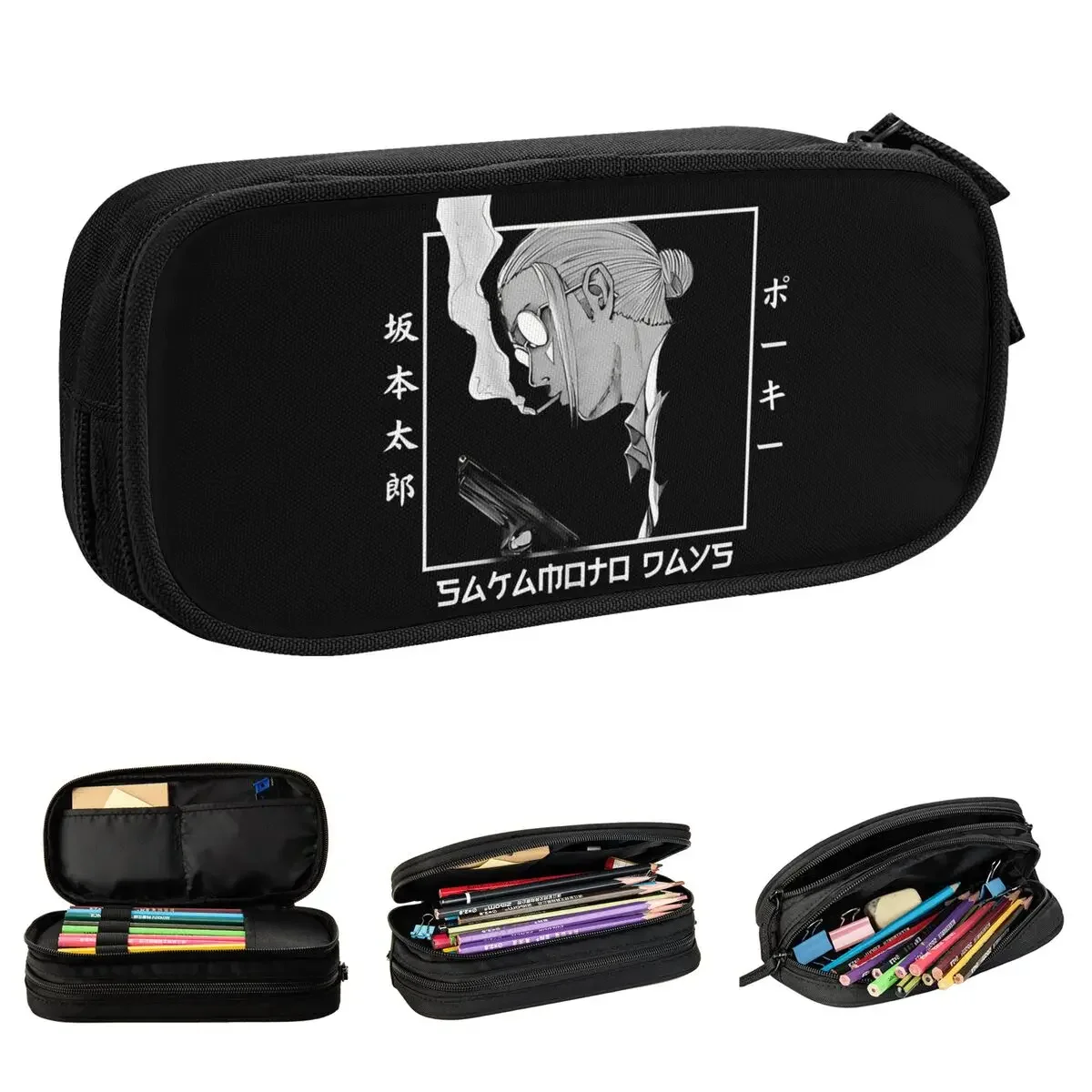 

Sakamoto Days Taro Pencil Cases Manga Pencilcases Pen Holder for Student Big Capacity Bag Office Zipper Stationery