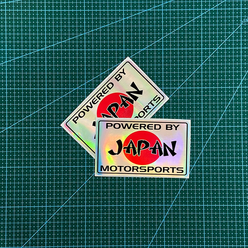 POWERED BY JAPAN JDM Rainbow Laser Stickers Waterproof Sunscreen Vinyl Decals For Motorcycle Fuel Tank Car Window Decor view 6