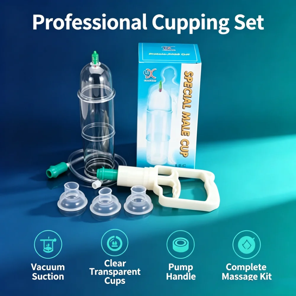 Vacuum Cupping Sets Detox Anti Cellulite Therapy Cans Healthy Care Jars with Pumping Gun Suction Cups Body Massage Cup Set
