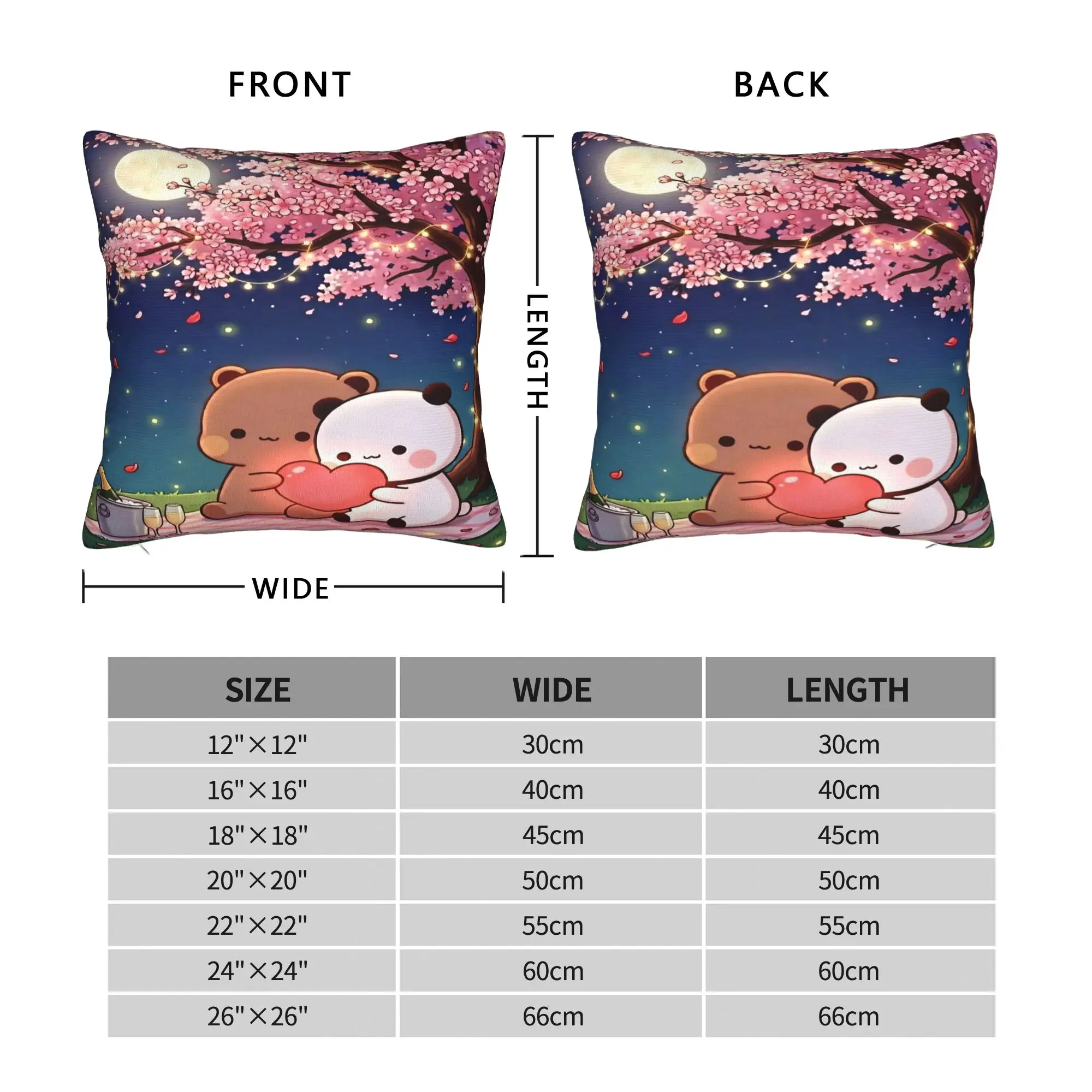 Bubu Dudu Cute Cartoon Bear Pillow Case  Comfy Pillow Cover Fashion Cushion Cover For Sofa Home Decoration