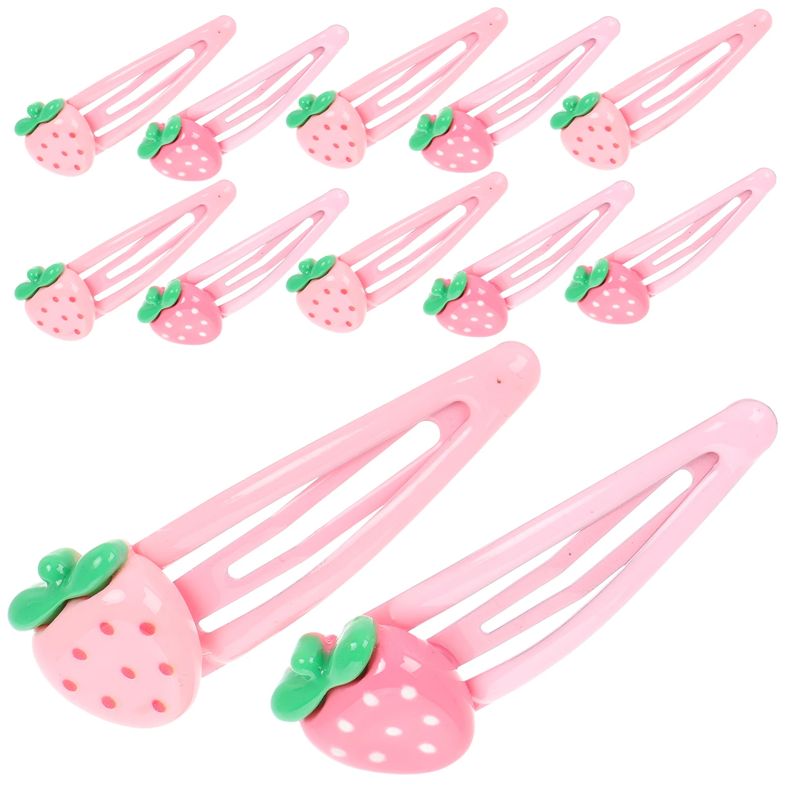 

20pcs Glossy Strawberry Hair Clips Pink Resin Girls Hairpins Cartoon Accessories Hairstyle Decorations Safe Durable