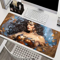 Wonder Woman Desktop Mouse Mat Laptop Kawaii Anime Gaming Keyboard Mousepad PC Accessories Magan Cute Mouse Pad Table Mat Carpet