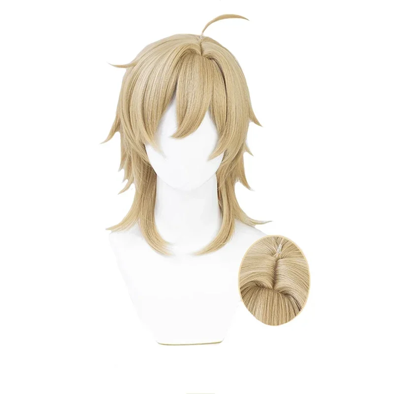 Hakaze Kaoru Cosplay Wig Game ES Ensemble Stars Hakaze Kaoru Short Flax Gold Heat Resistance Hair Hakaze Kaoru Wigs MN7