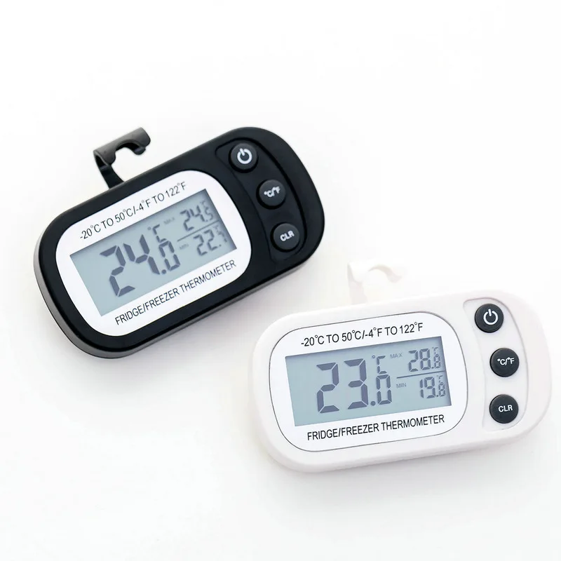Fridge Thermometer With Hook Anti-Humidity Refrigerator Freezer Electric LCD Display Digital Thermometer Temperature Monitor