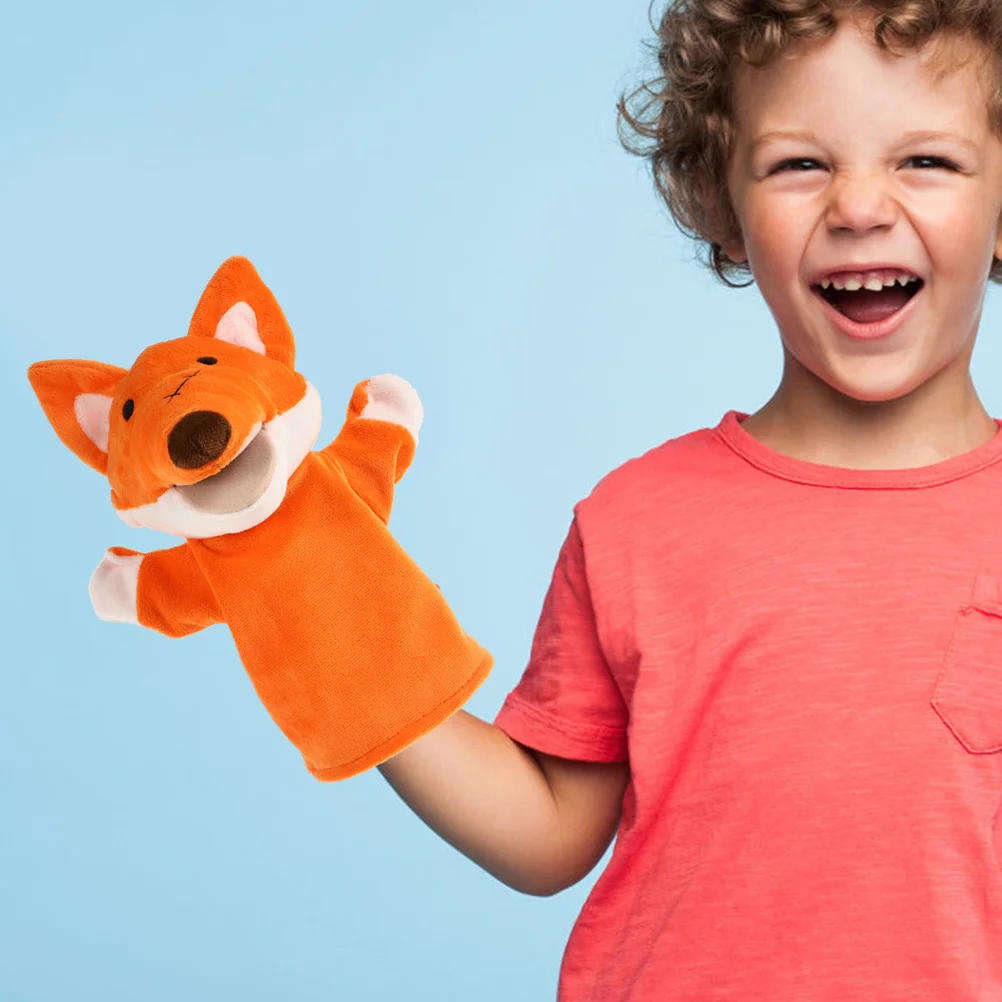 2 Stück Plüschfigur Spielzeug Krähe Handpuppe Bulk Tier Eltern-Kind-Puppen für Kinder