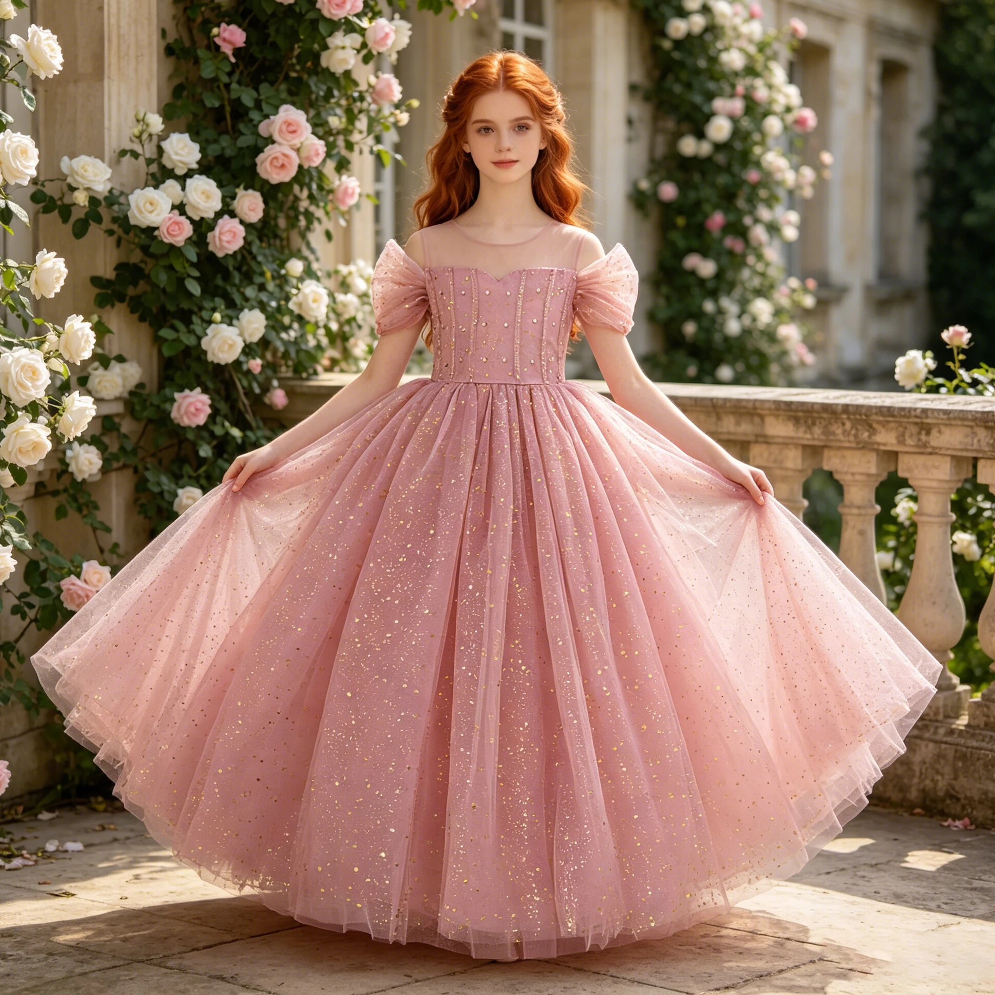 Mode glänzende Hochzeit Party Mädchen Kleid elegante Tüll Brautjungfer Prinzessin Kleider für Kinder Schleife Geburtstag Abend Prom Kostüme