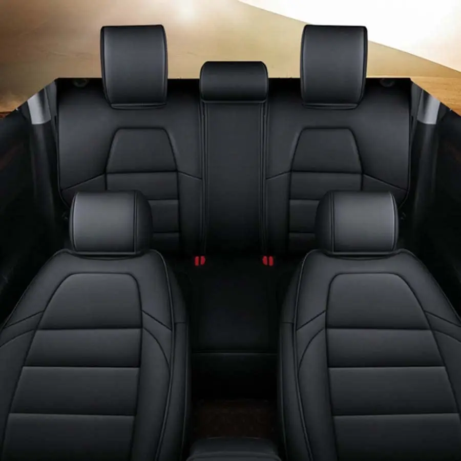 

Black Full Set PU Leather Car Cushions Seat Covers For Honda CR-V CRV 2017-2021
