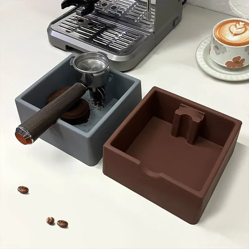Coffee Machine Handle Accessories Storage Tapping Box Silicone Powder Pad Large Capacity Storage Slag Bucket Powder StorageZI736