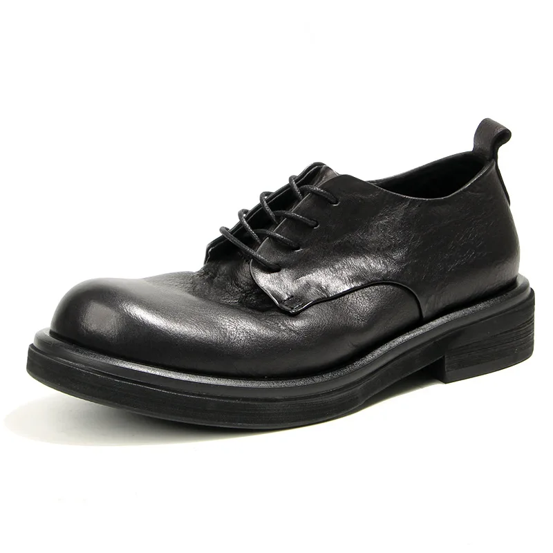 Sapato Retro Suave de Couro Genuíno Masculino, Sapatos Formais, Confortável, Artesanal, Diário, Casamento, Social, Luxo, Qualidade, Marca