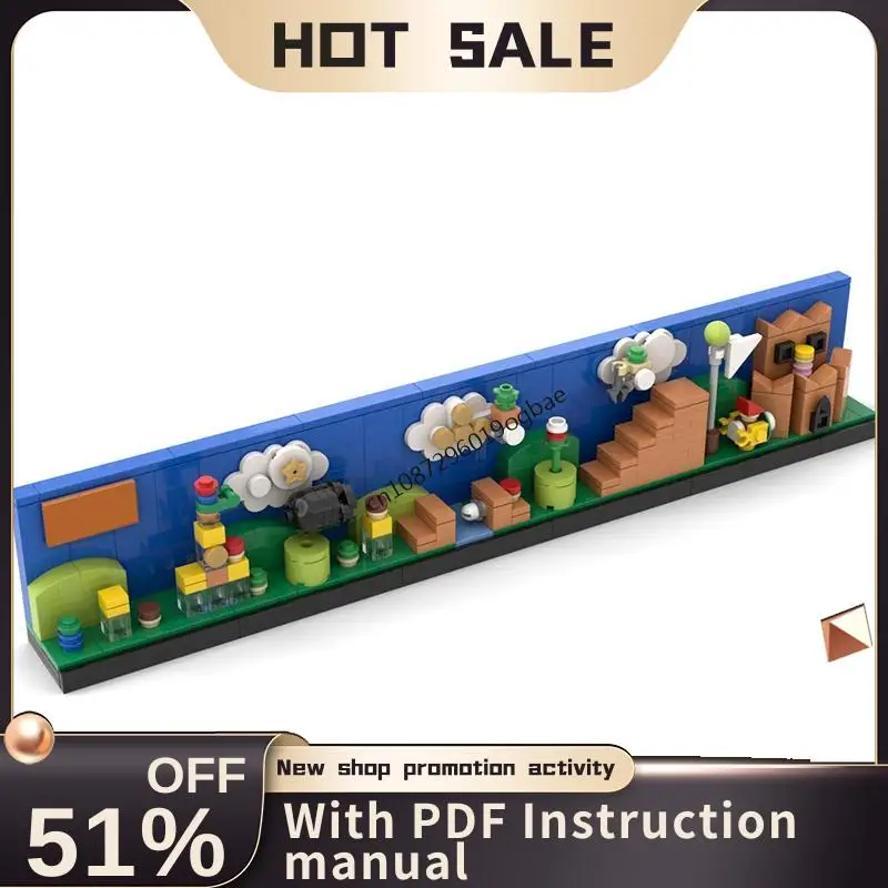 New 373Pcs Famous Super Plumber Game Series Skyline Moc Street View Model Custom Puzzle Diy Creative Ideas Kid Toy Birthday Gift