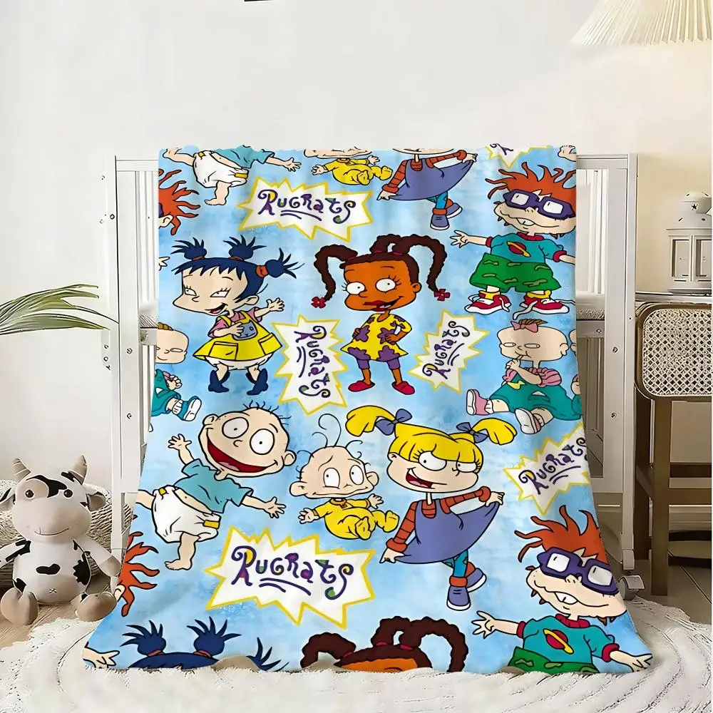 R-Rugrats Throw Flannel Fluffy Soft Blanket Warm Skin-Friendly Throw For Sofa Bed Office Nap Winter