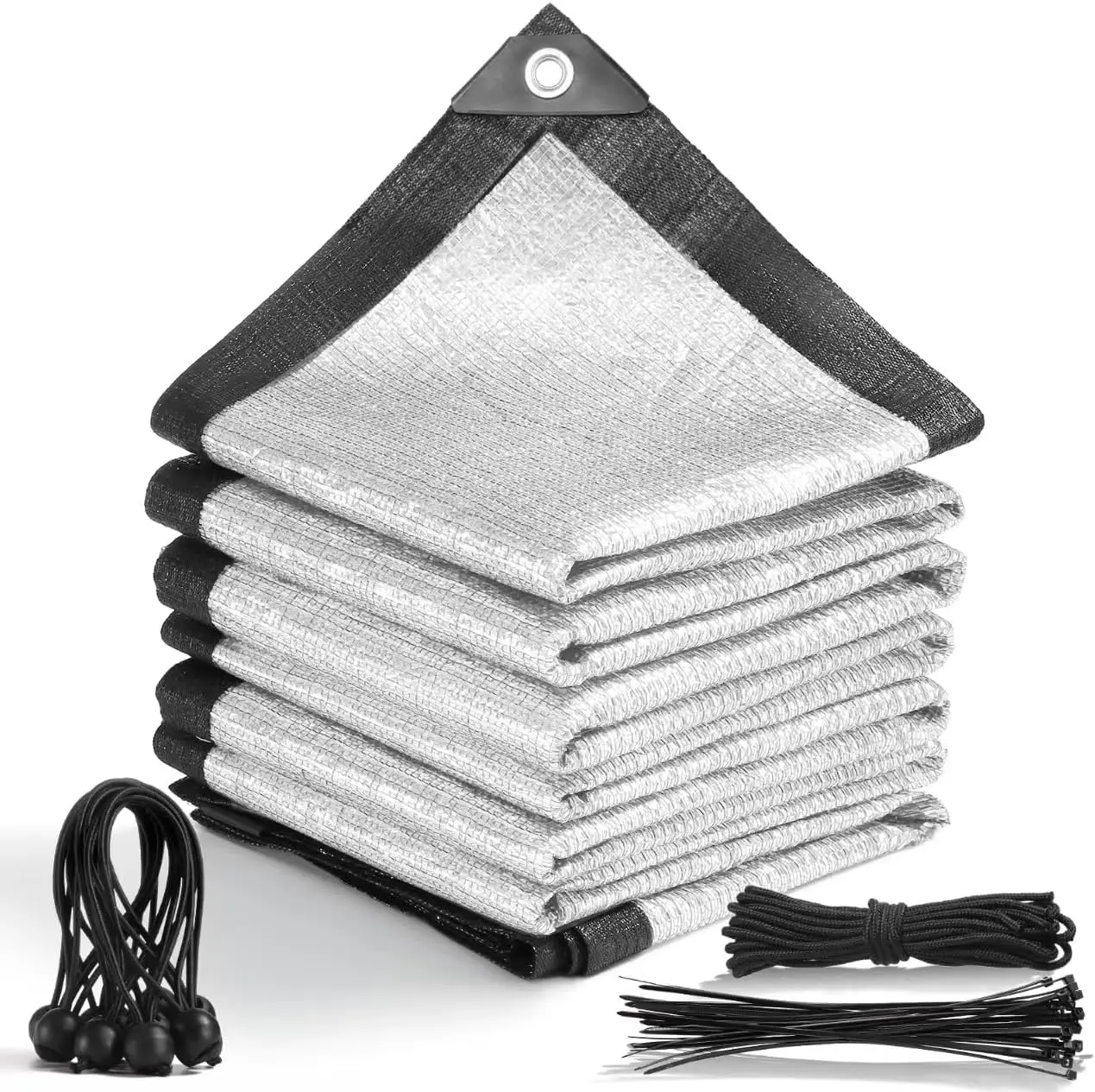 99% 10x12 FT Aluminet Shade Cloth with Grommets 6/8/10/12/20/ FT Aluminum Reflective Tarp Sun Heat Reflective Blocking Sun fo
