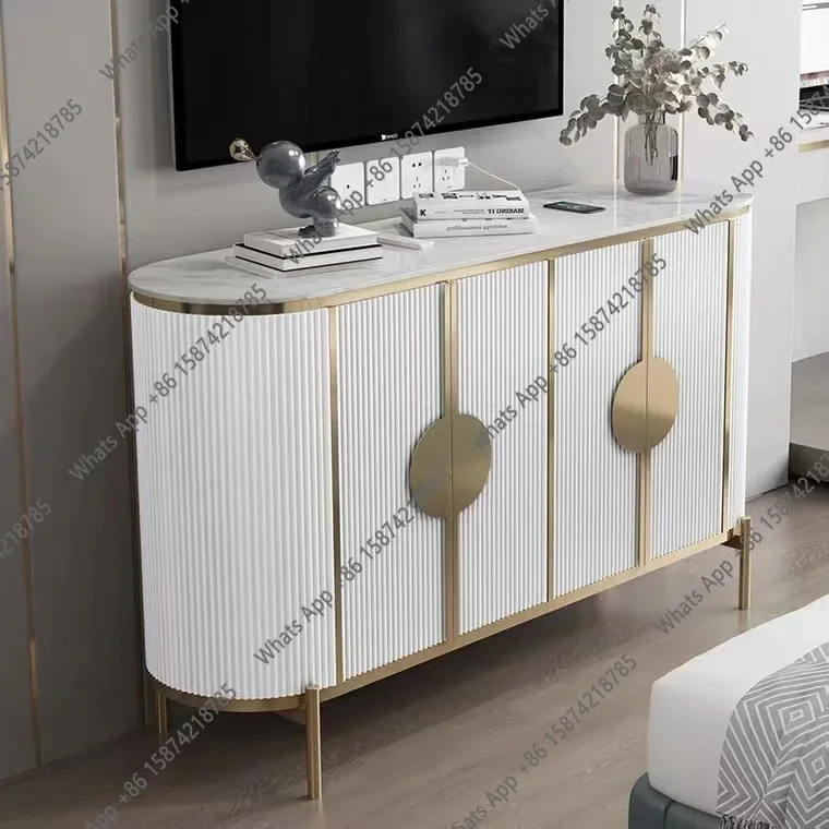 J Z 67 Light Luxury Rock Slab Dining Side Cabinet Modern Simple Living Room Entrance Door Cabinet Wall Storage Cabinet Household