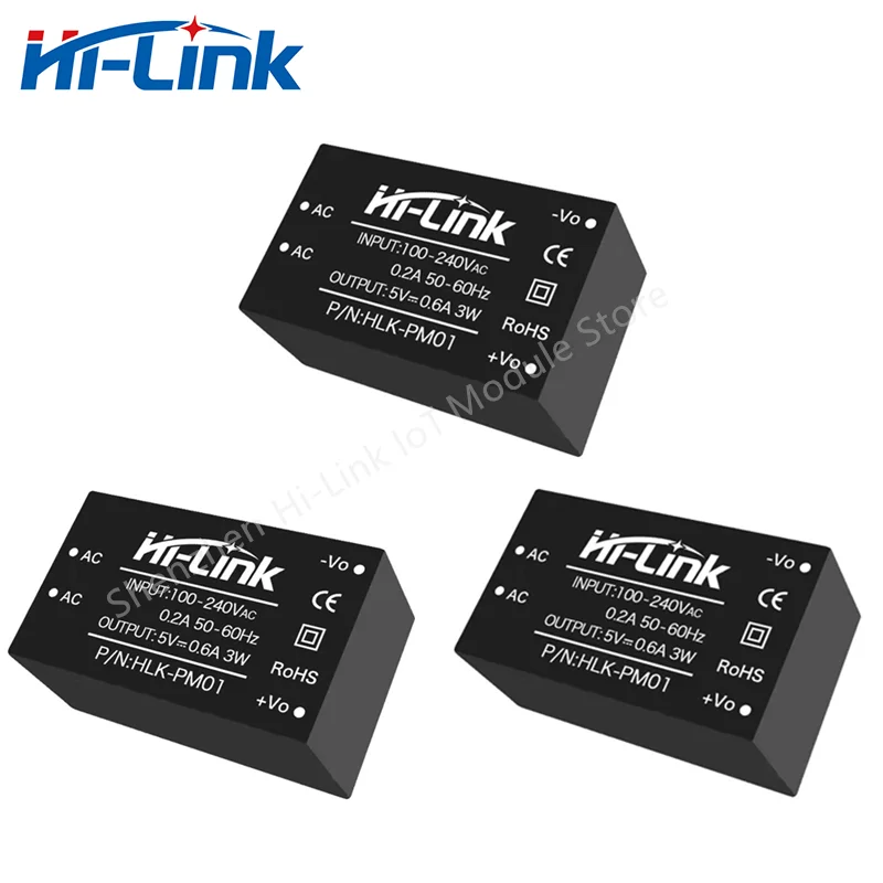 Free Shipping 220V To 5V AC DC Power Supply HLK-PM01 10pcs/lot Isolated Mini Size High Efficiency Step Down Converter