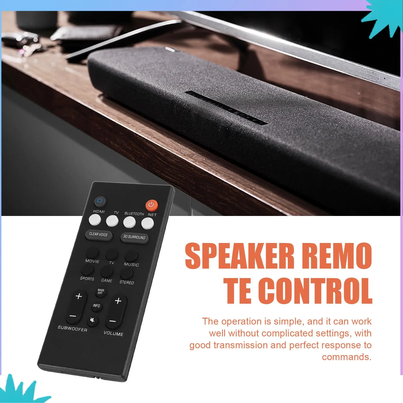 ABZW ABS スピーカーリモコン交換用リモコンヤマハ YAS-209 YAS-109 スピーカー