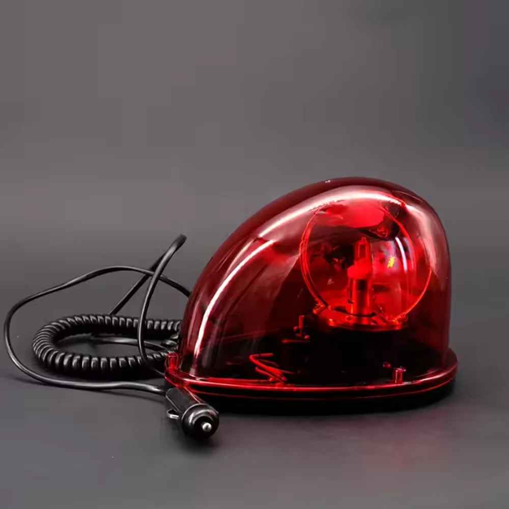 New 12V DC Magnetic Teardrop Rotating Beacon – Amber Emergency Warning Light Ideal for Cars, Trucks & Construction Machinery