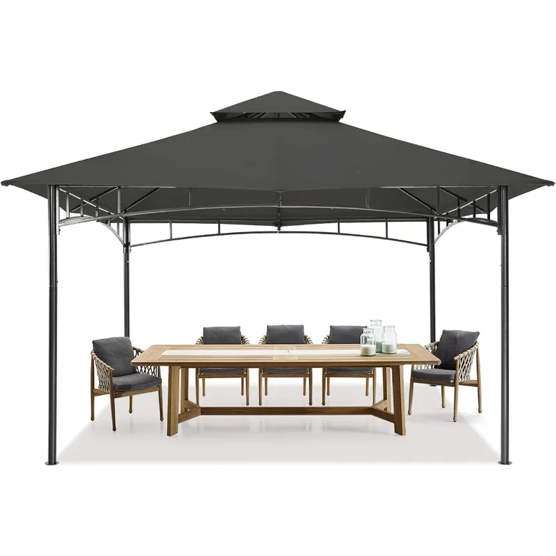 MASTERCANOPY Outdoor Garden Gazebo for Patios with Stable Steel Frame(11x11, Dark Gray)