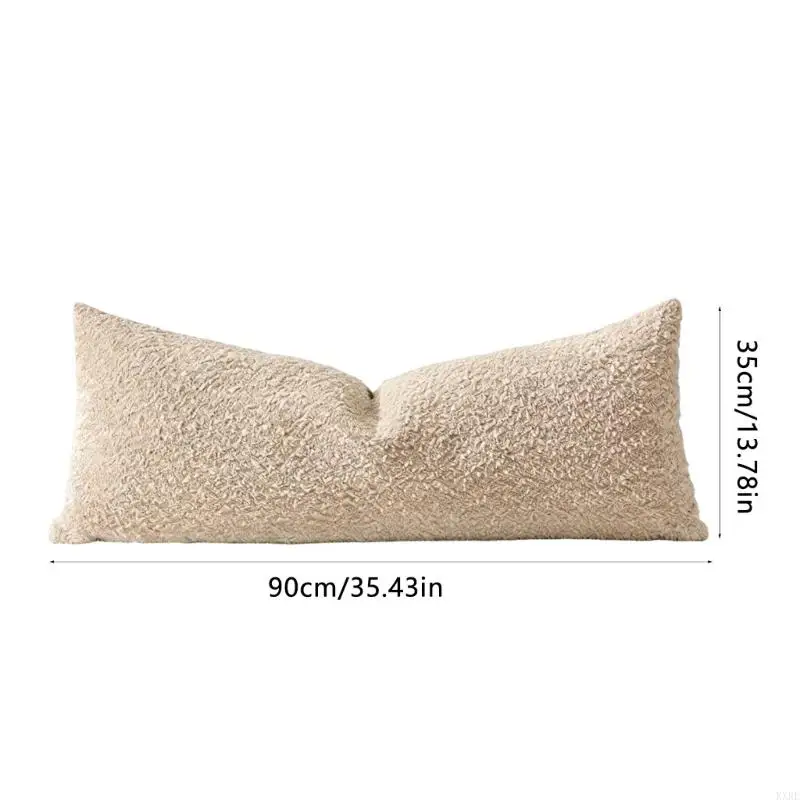 Soft Loop Textured Lumbar Pillow Case produced Of Sturdy Polyester Fabric For Home Styling KXRE