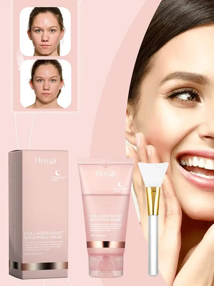 Máscara Facial Peel Off para Envolvimento Noturno de Colágeno, Hidratos Profundos, Creme Noturno,