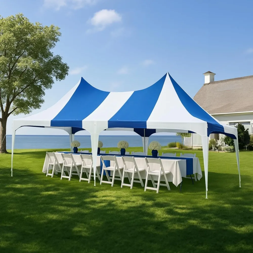 

13x26ft Party Tent, Heavy Duty Wedding, Double Peaked Canopy Tent with Pole-Less Event Space, 60 Person Capacity, Customized