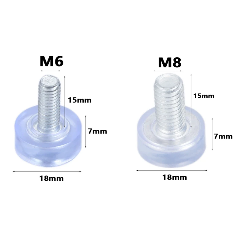 M8 M10 Black Square Round  Plastic Pipe Plugs Leveling Foot Screw Transprent Adjustable Screw Foot Pad Anti-slip