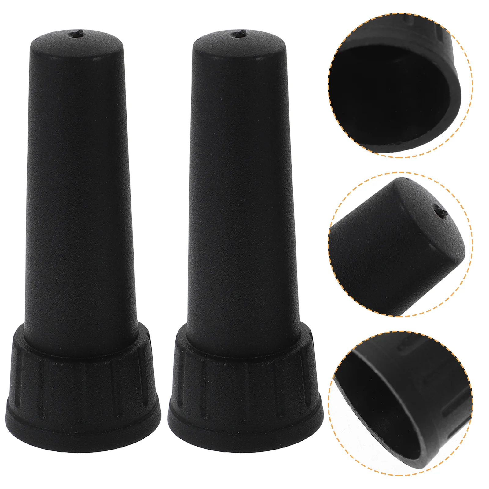 

2 Pcs Cane Umbrella Accessories Repair Parts Professional Tips Parasol Pole Caps Rubber Tops Cover Rain Kit