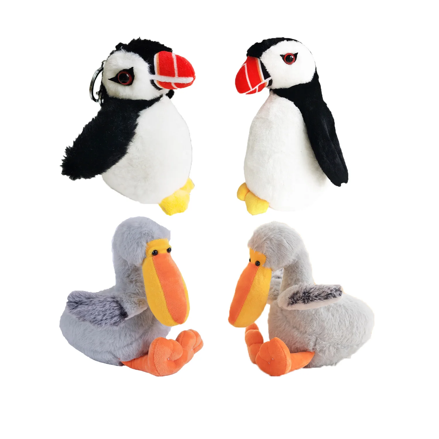 Simulation Atlantic Puffin Plush Keychain Toy Stuffed Nature Fishing Pelican Soft Dolls Lifelike Adorable Wild Animal Bird Toys